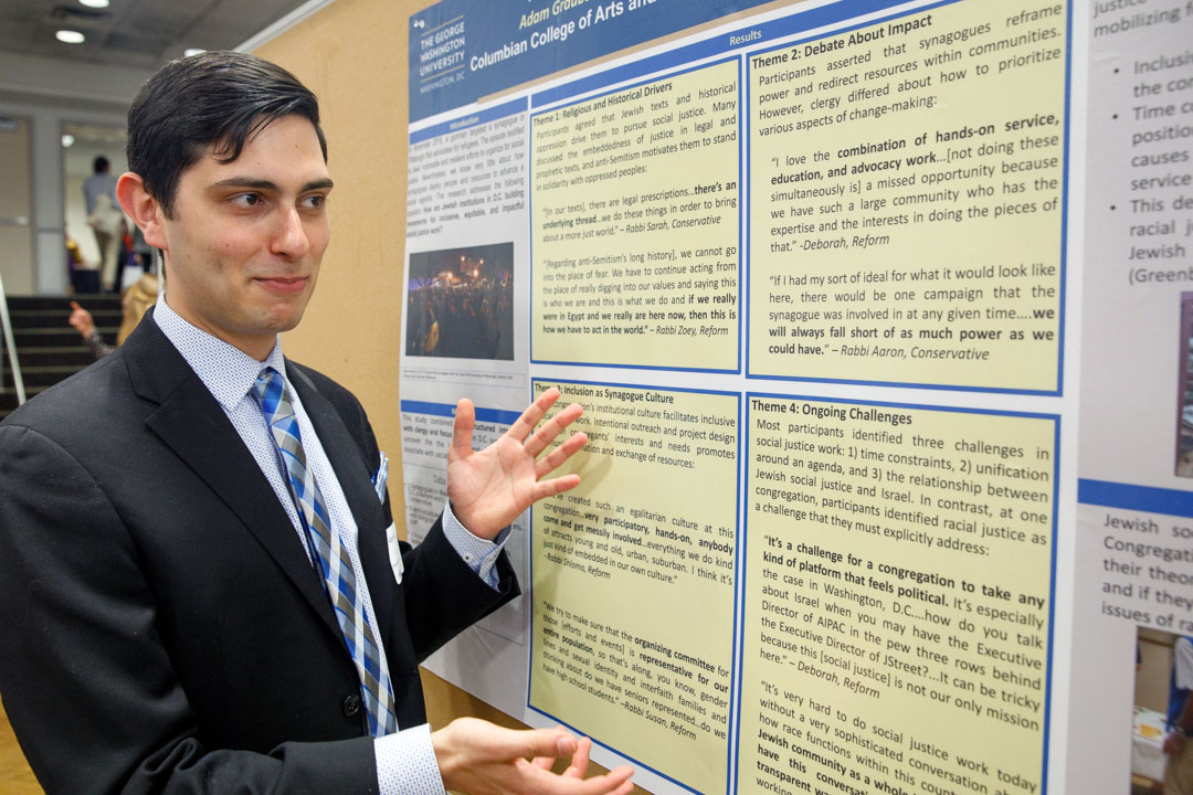 Judaic Studies alum Adam Graubart at GW Research Day