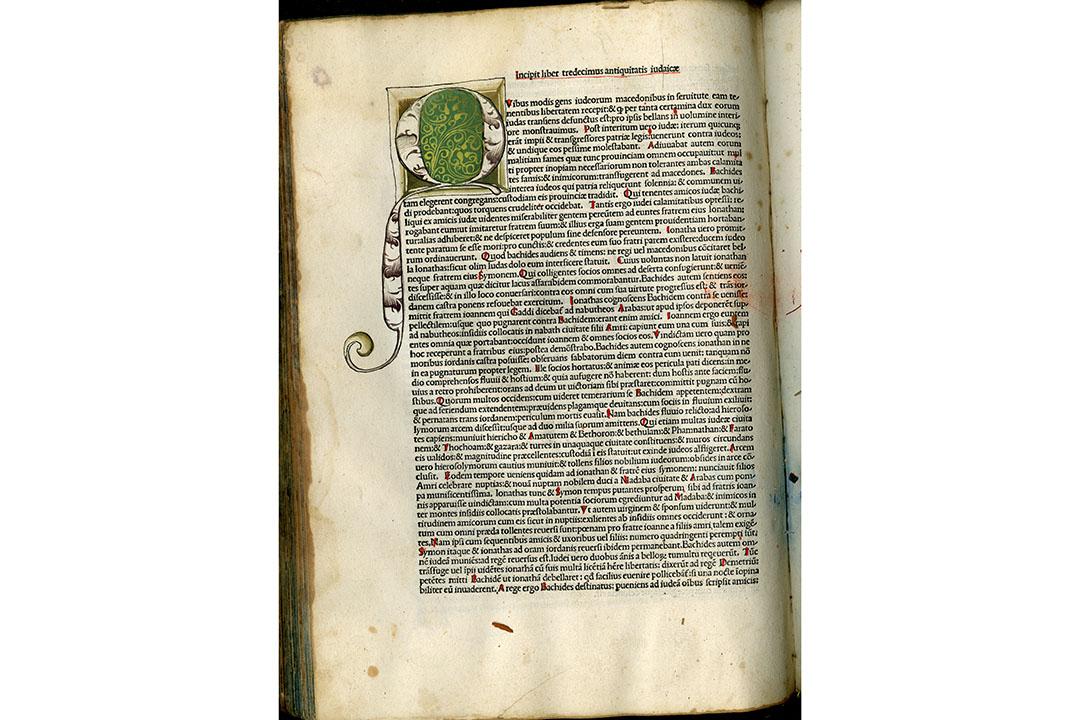 A page from an illuminated incunable dating to 1486 Venice